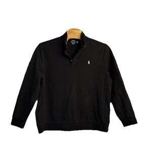 Polo Ralph Lauren Sweater Mens‎ XXL Black Double Knit Mockneck Sweatshirt